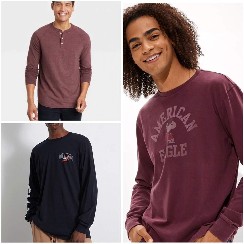 Bundle American Eagle, Pacsun, Goodfellow Long Sleeve Teeshirts Bundle